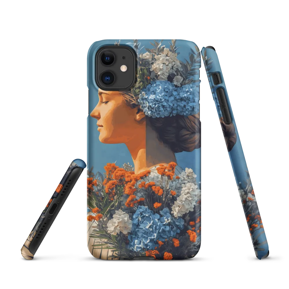Floral Reverie: A Portrait of Serenity | Phone Case |  11 | Snap Case | Matte