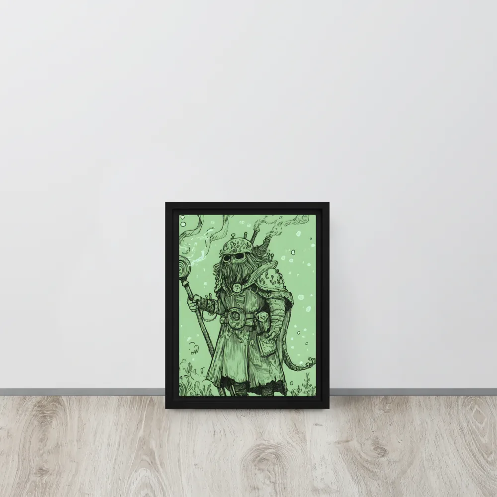 The Enigmatic Wizard | Canvas with Black Frame | 9″×12″