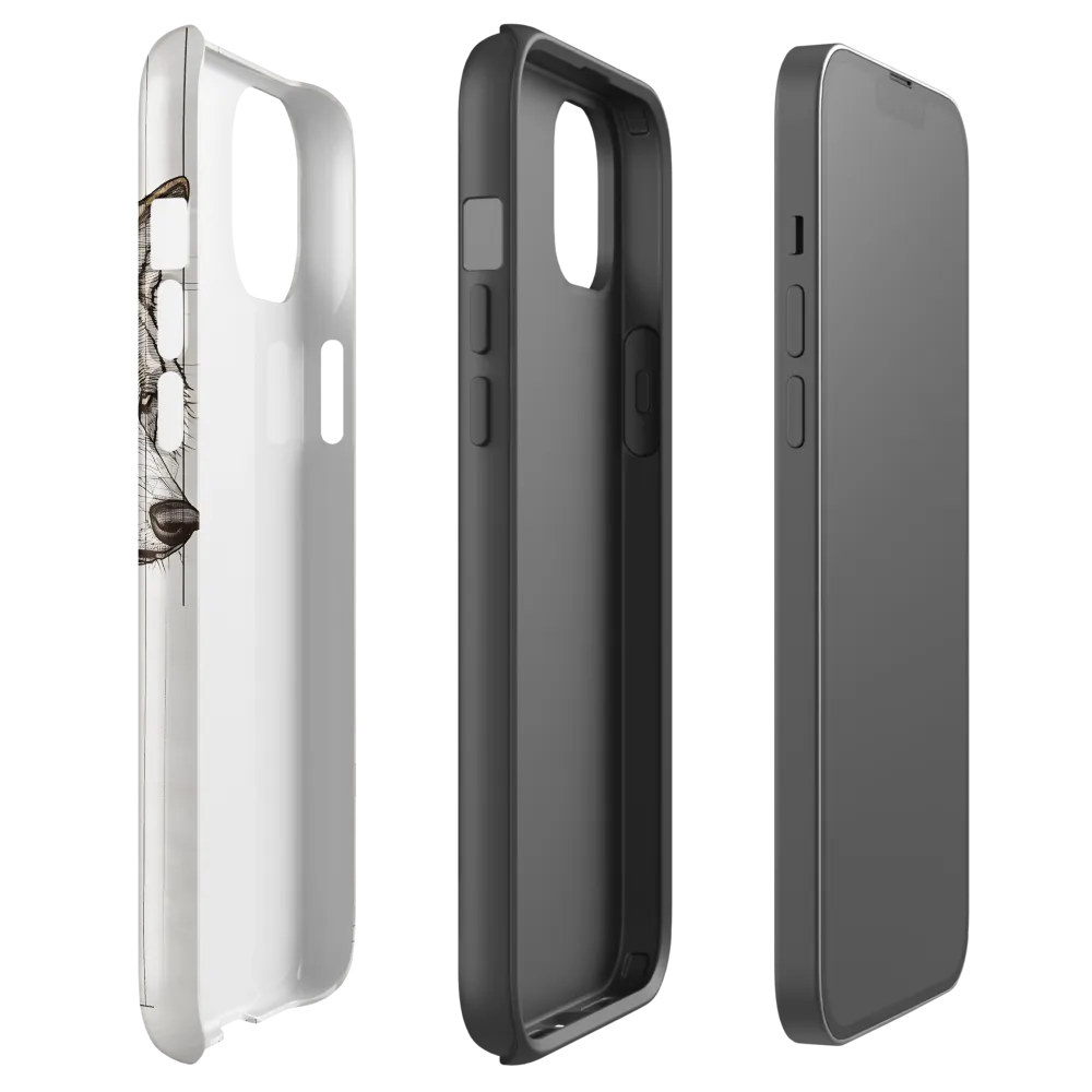 Geometric Harmony: The Essence of Wolves | Phone Case |  14 Plus | Tough Case | Glossy