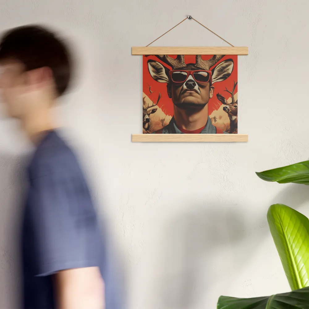 The Hunter's Spirit | Poster With Oak Wood Hanger | 10″×10″