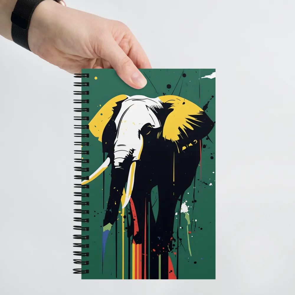 Majestic Minimalism: The Colorful Elephant | Spiral Notebook