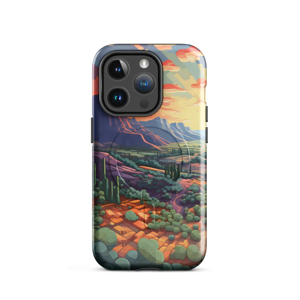 Desert Serenity at Dusk | Phone Case |  14 Pro | MagSafe® Tough Case | Glossy