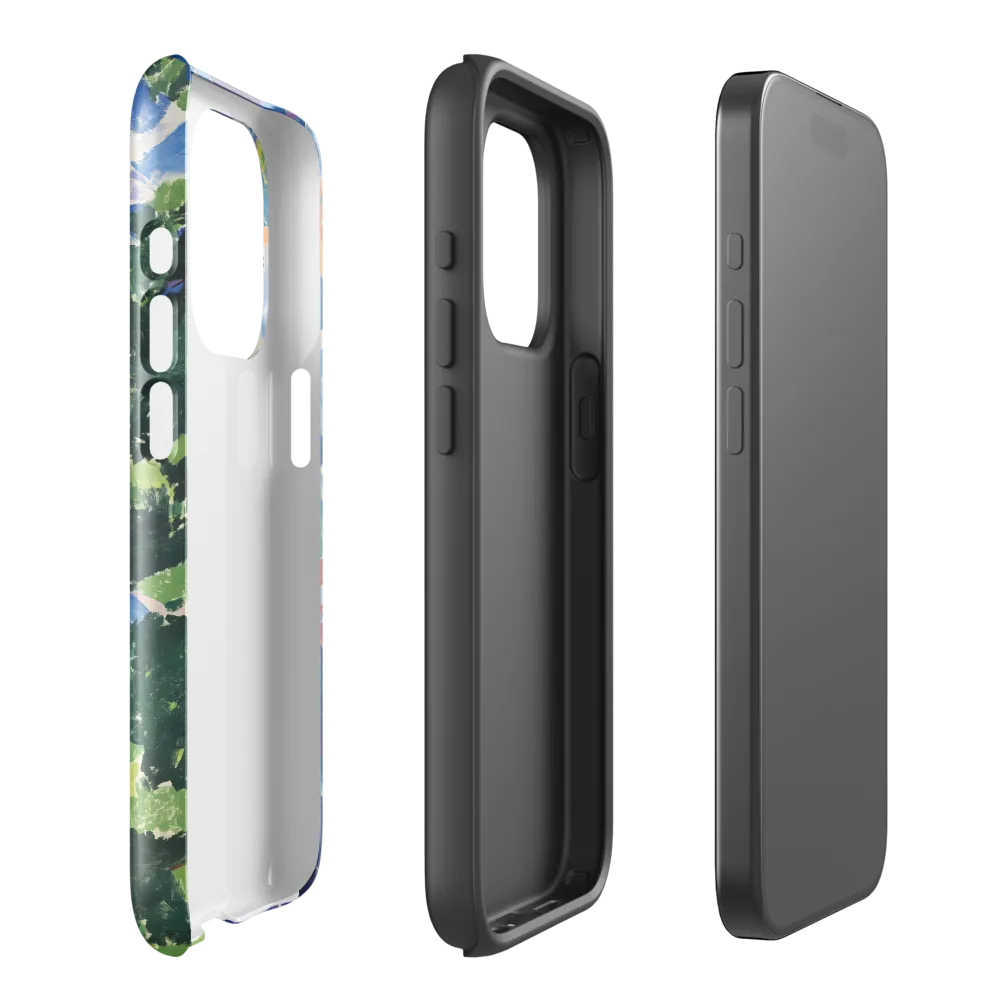 Elysium: A Soaring Figure Amidst Colorful Landscapes | Phone Case |  15 Pro | Tough Case | Glossy