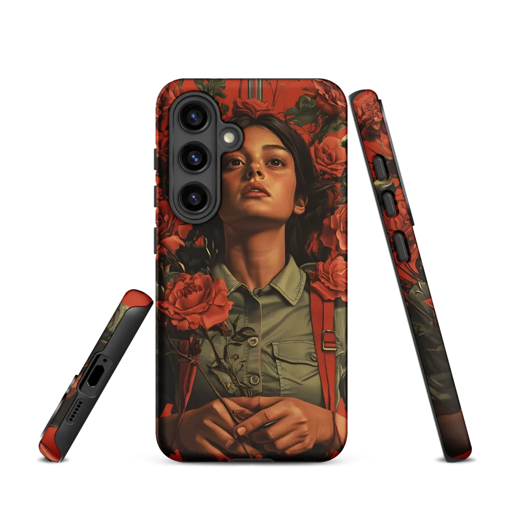 Harmony and Strength: A Portrait Among Roses