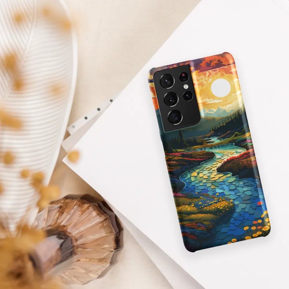 Serenity in Sunset: A Winding River's Embrace | Phone Case |  S21 Ultra | Snap Case | Matte