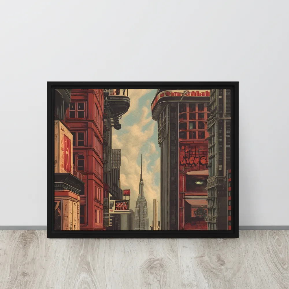 A Glimpse of Tomorrow: Urban Ambition | Canvas with Black Frame | 16″×20″