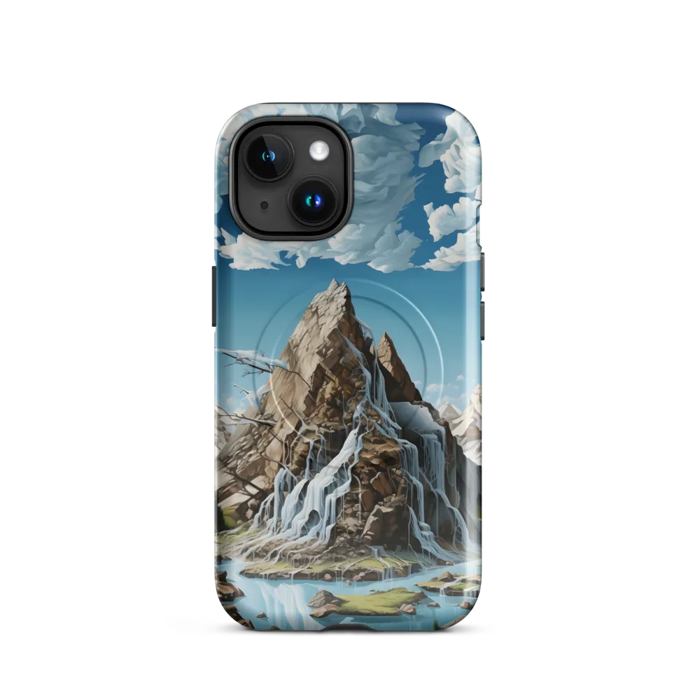 Majestic Cascade: A Mountain Masterpiece | Phone Case |  15 | MagSafe® Tough Case | Glossy