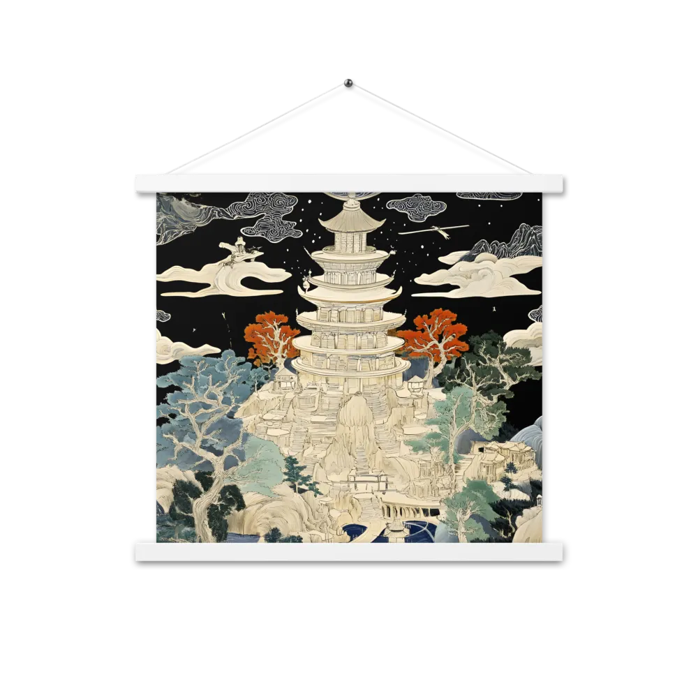 Whispers of the Pagoda | Poster With White Wood Hanger | 18″×18″