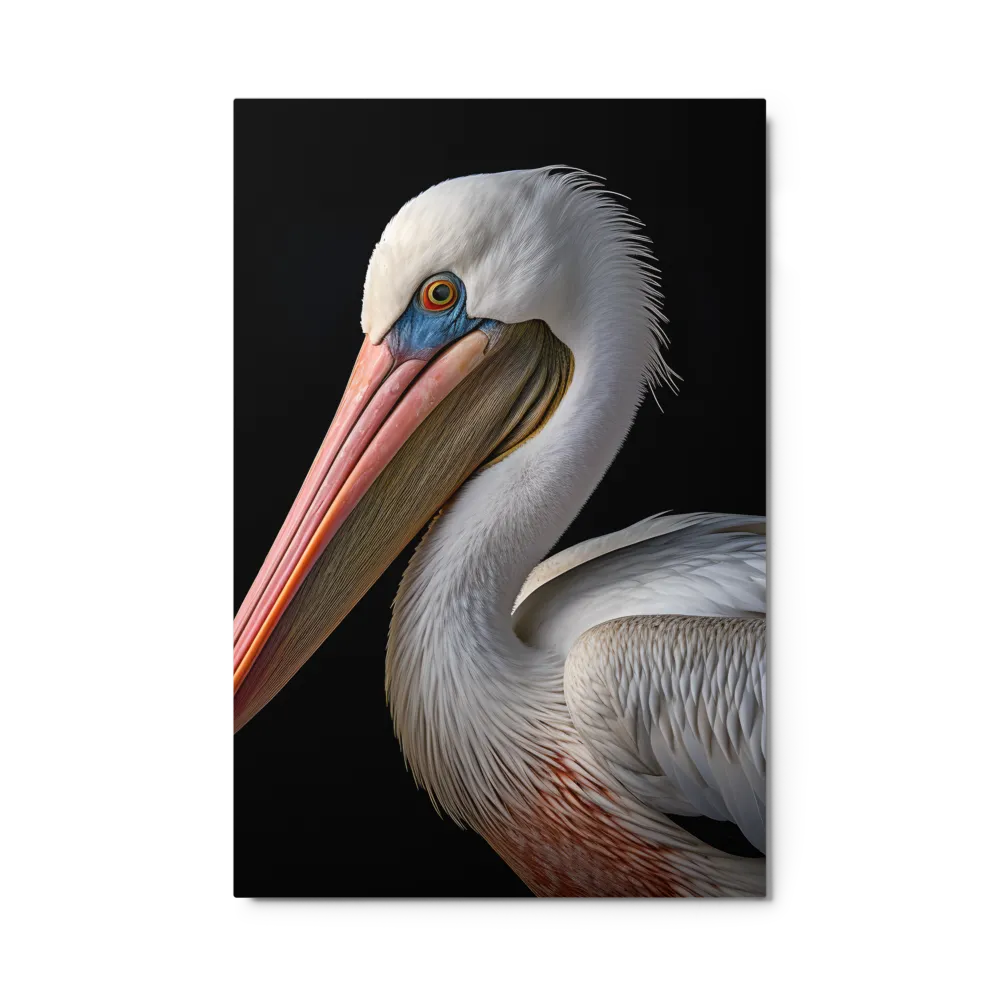 Elegance in White: The Pelican | Metal Print | 24″×36″