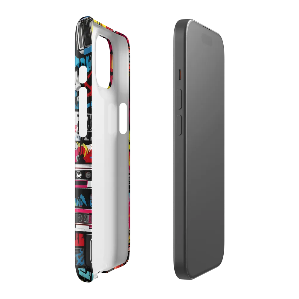 Urban Nostalgia: A Retro Cassette Explosion | Phone Case |  15 | Snap Case | Glossy
