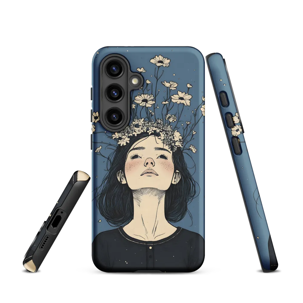 Floral Serenity: A Portrait of Tranquility | Phone Case |  S24 | Tough Case | Matte