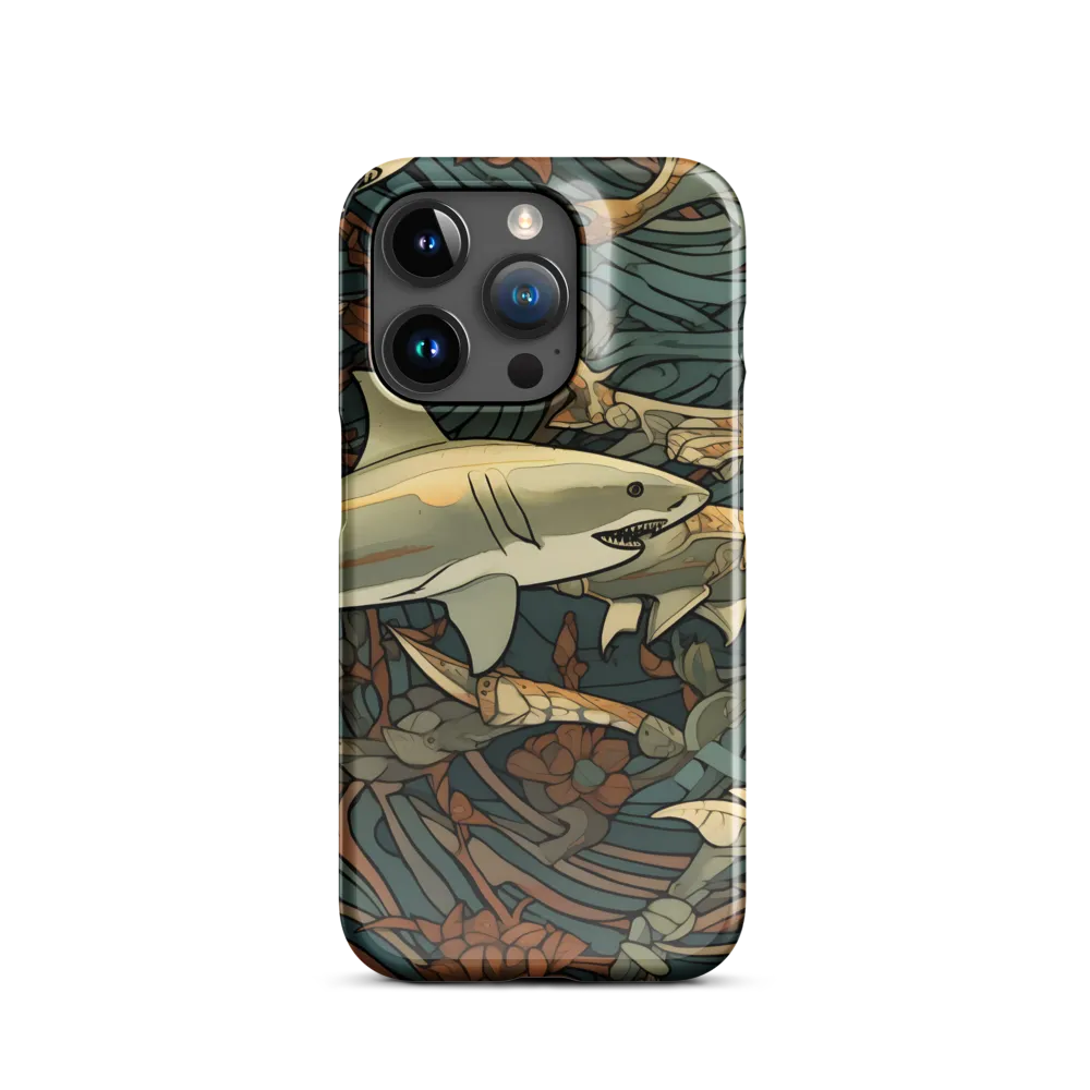 Dynamic Harmony of Sharks and Flora | Phone Case |  15 Pro | Snap Case | Glossy