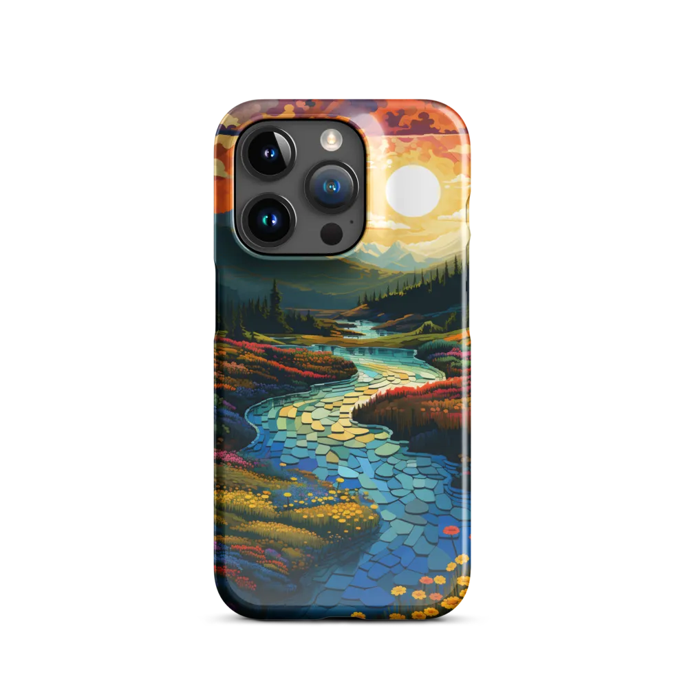 Serenity in Sunset: A Winding River's Embrace
