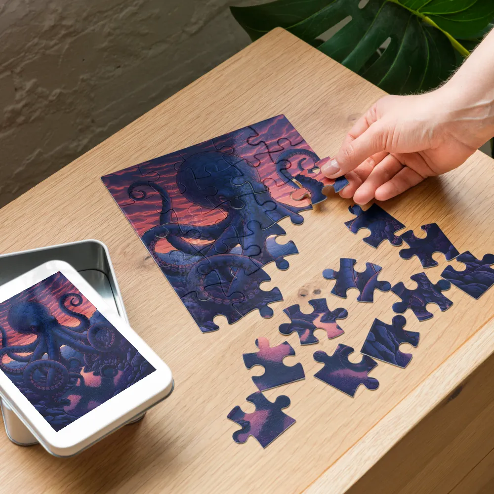 Twilight Octopus 
 Jigsaw Puzzle in Tin Box
