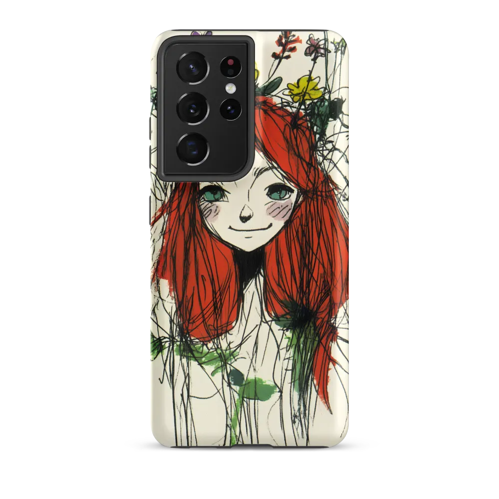 Whimsical Floral Portrait | Phone Case |  S21 Ultra | Tough Case | Matte