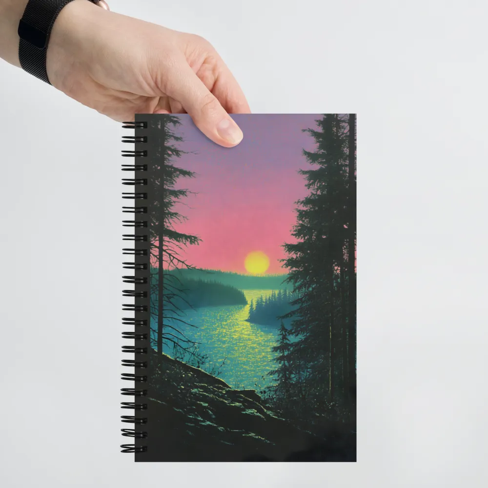 Serene Sunset by the Tranquil River | Spiral Notebook