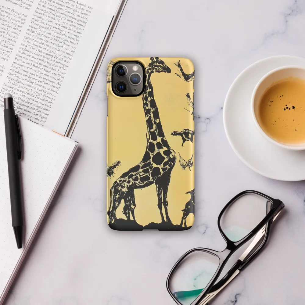 Whimsical Harmony of Giraffe and Birds