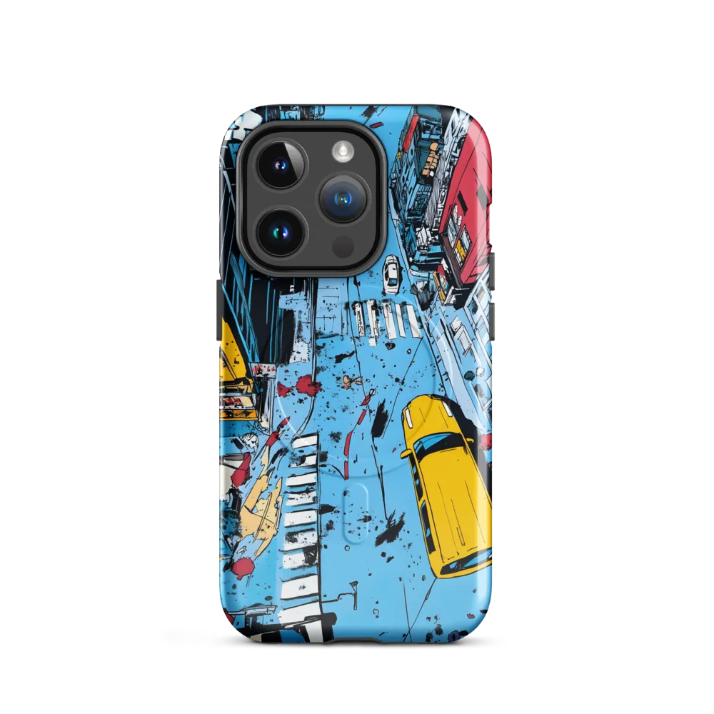 Urban Chaos: Aerial View of City Life | Phone Case |  14 Pro | MagSafe® Tough Case | Glossy