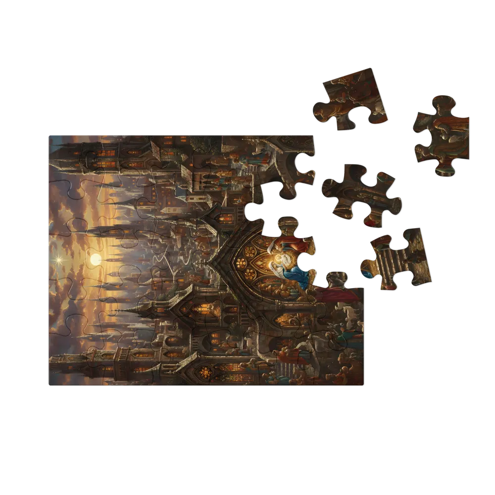 Gothic Nativity 
 Jigsaw Puzzle in Tin Box