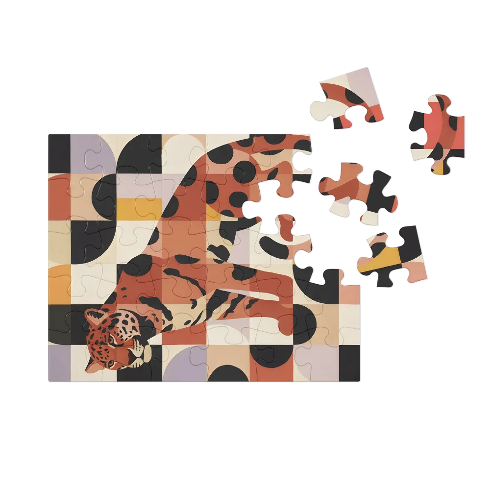 Geometric Leopard 
 Jigsaw Puzzle in Tin Box