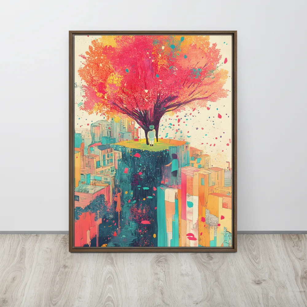 Whispers of Urban Dreams | Canvas with Brown Frame | 24″×32″