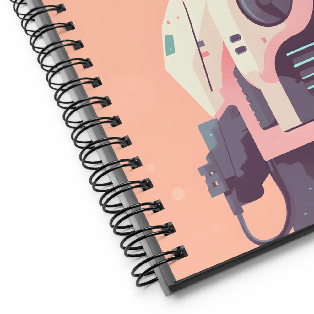 Futuristic Astronaut Bot | Spiral Notebook