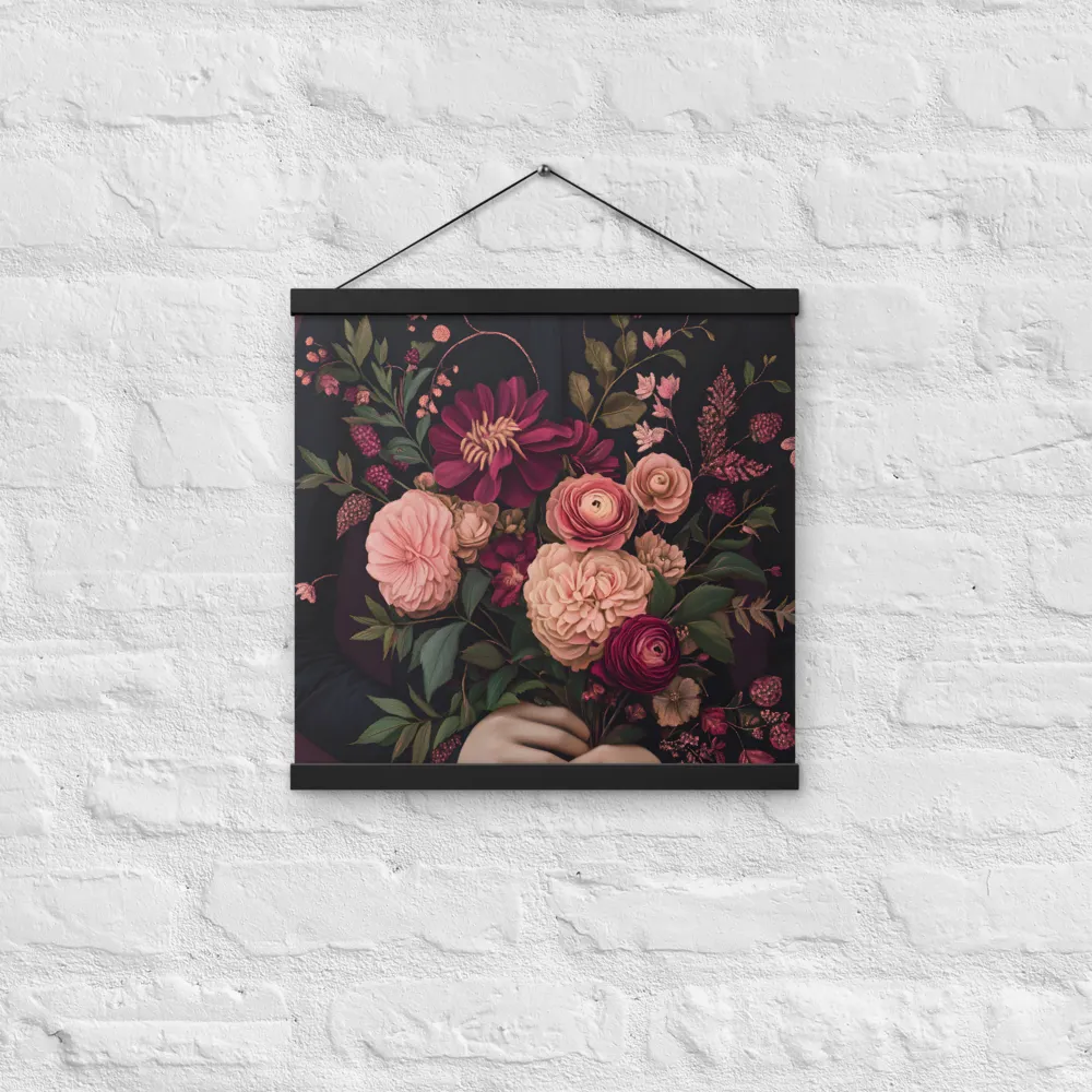 Botanical Elegance | Poster With Black Wood Hanger | 16″×16″
