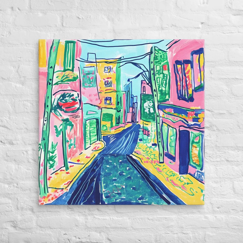 Dreamy Street in Vibrant Hues | Canvas | 32″×32″
