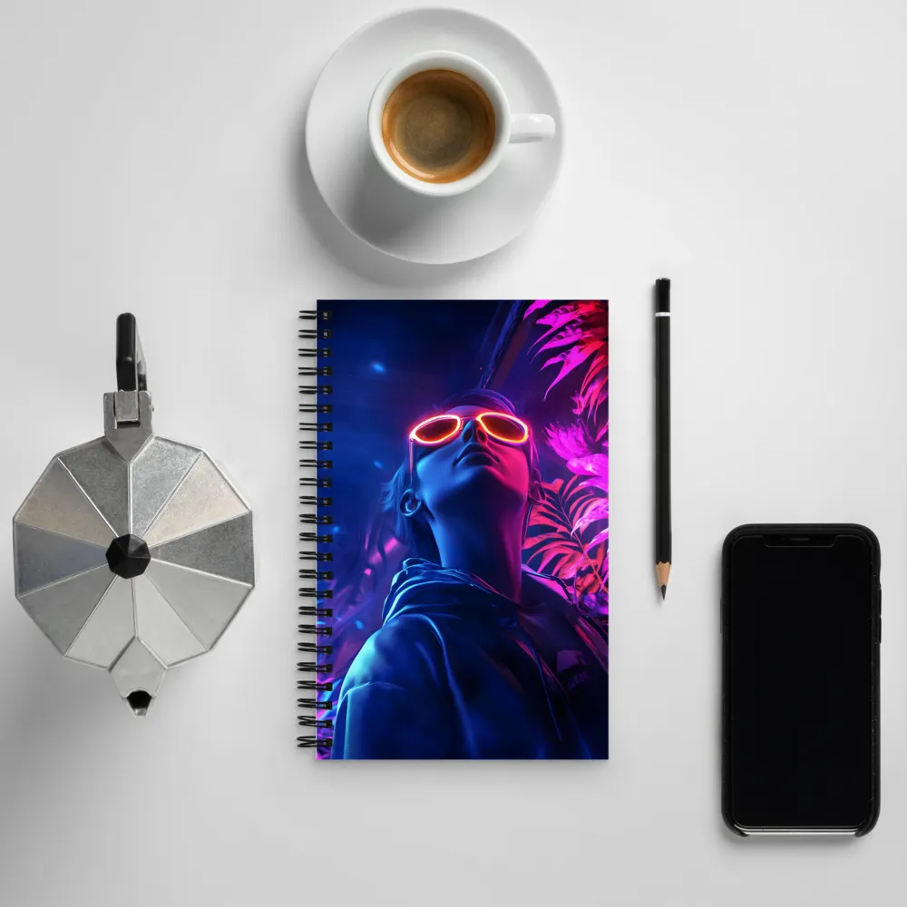 Neon Dreams: A Cyberpunk Portrait | Spiral Notebook