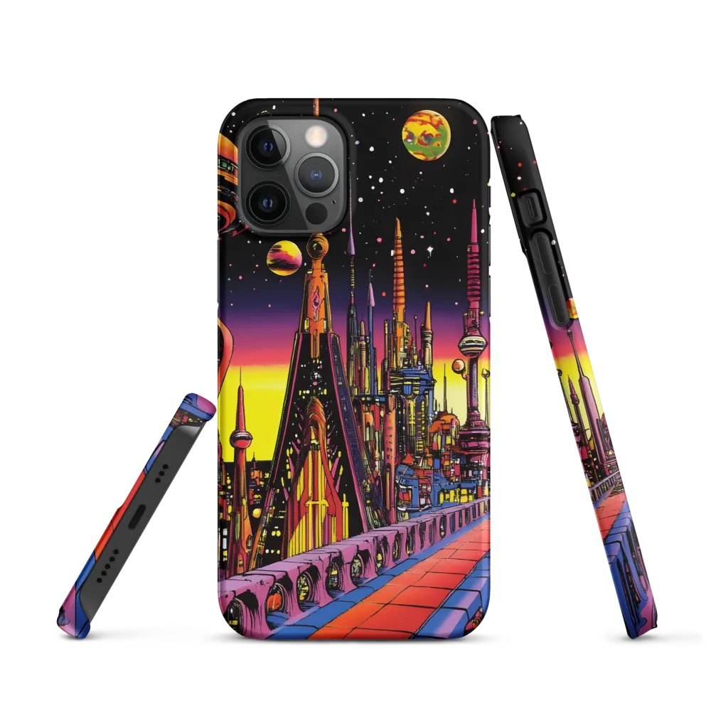 Futuristic Cosmos: A Journey Through Neon Cities | Phone Case |  12 Pro | Snap Case | Matte