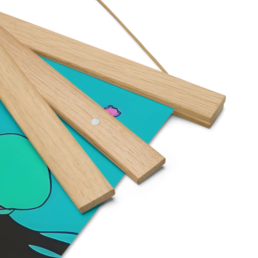Whimsical Encounter | Poster With Oak Wood Hanger | 14″×14″