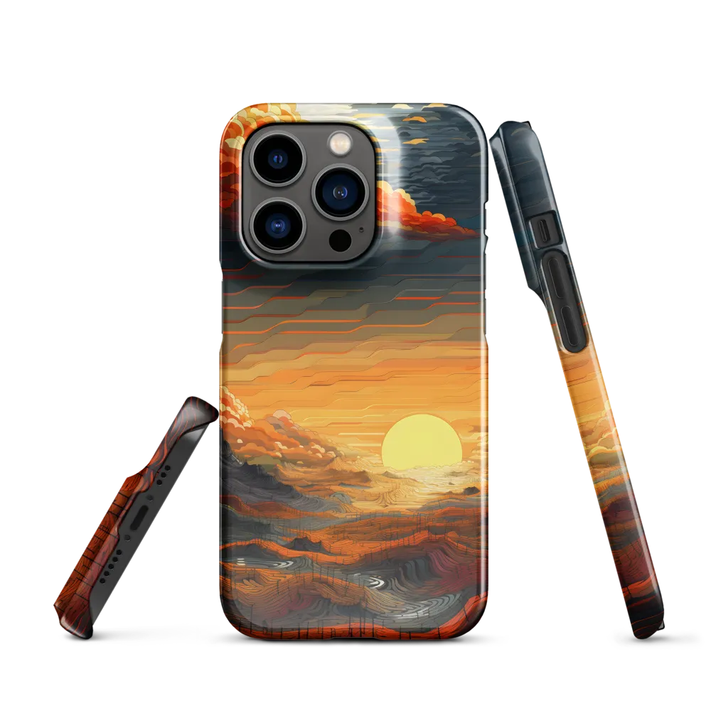 Ethereal Sunset: A Serene Landscape in Flowing Forms