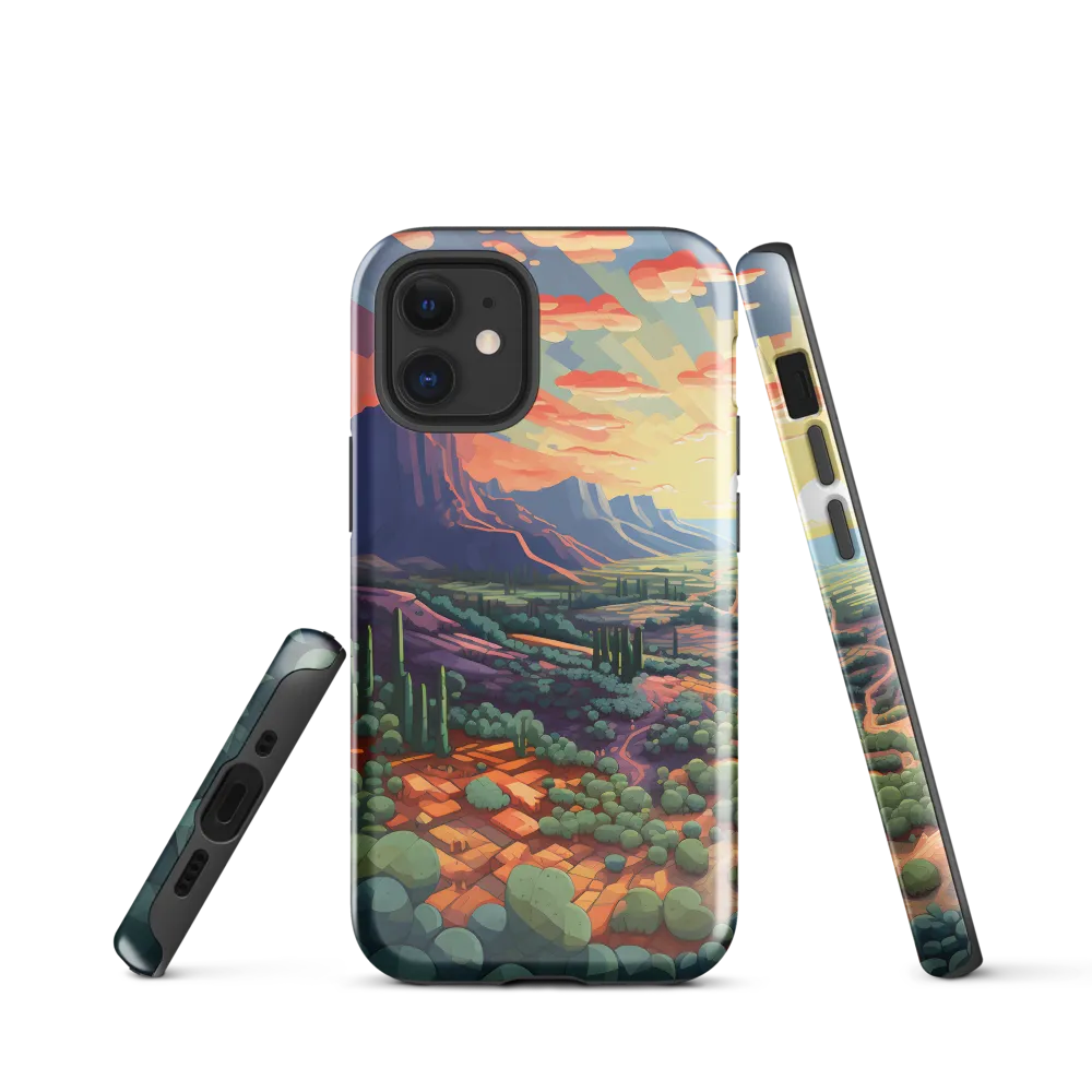 Desert Serenity at Dusk | Phone Case |  12 mini | Tough Case | Glossy