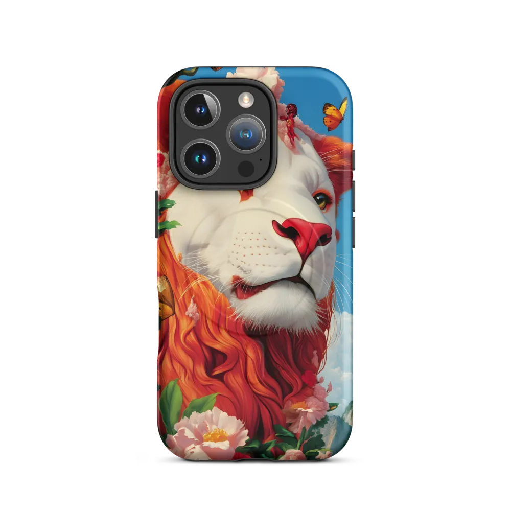 Majestic Lion Amidst Floral Splendor