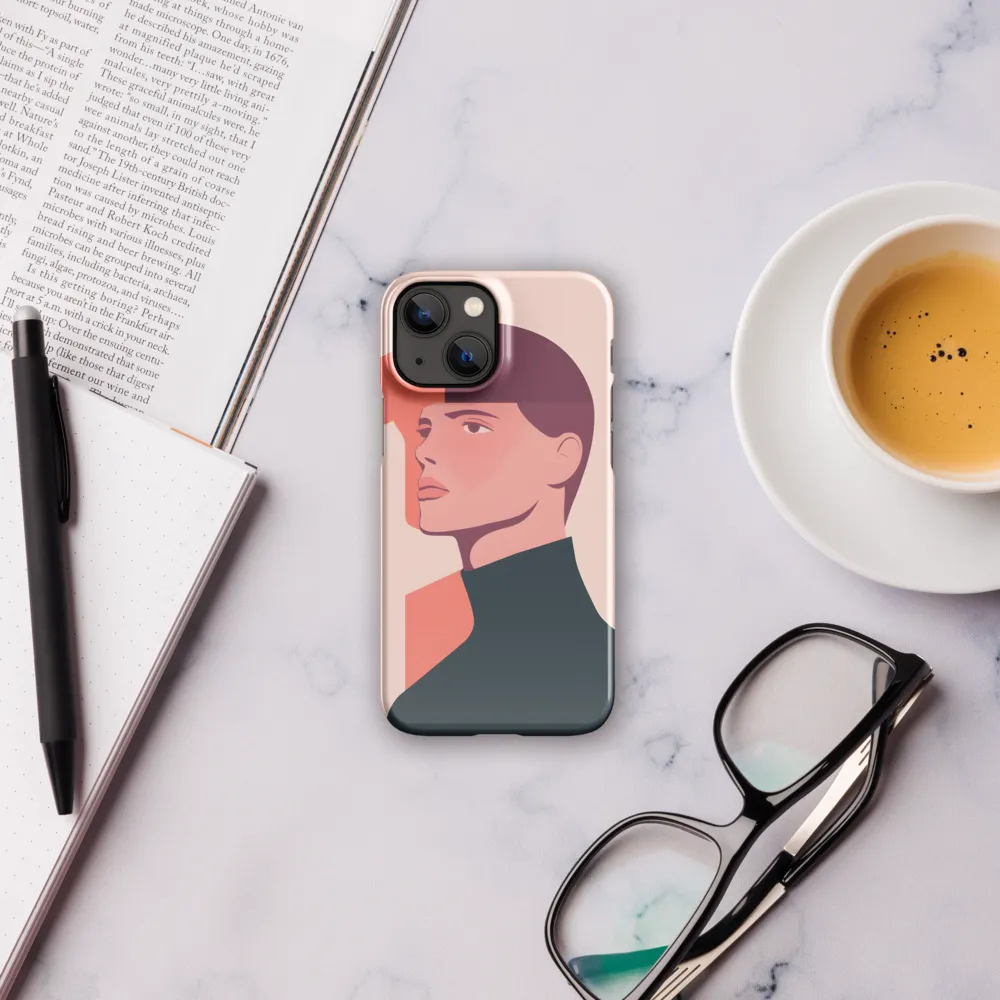 Contemplative Portrait in Minimalism | Phone Case |  13 Mini | Snap Case | Glossy