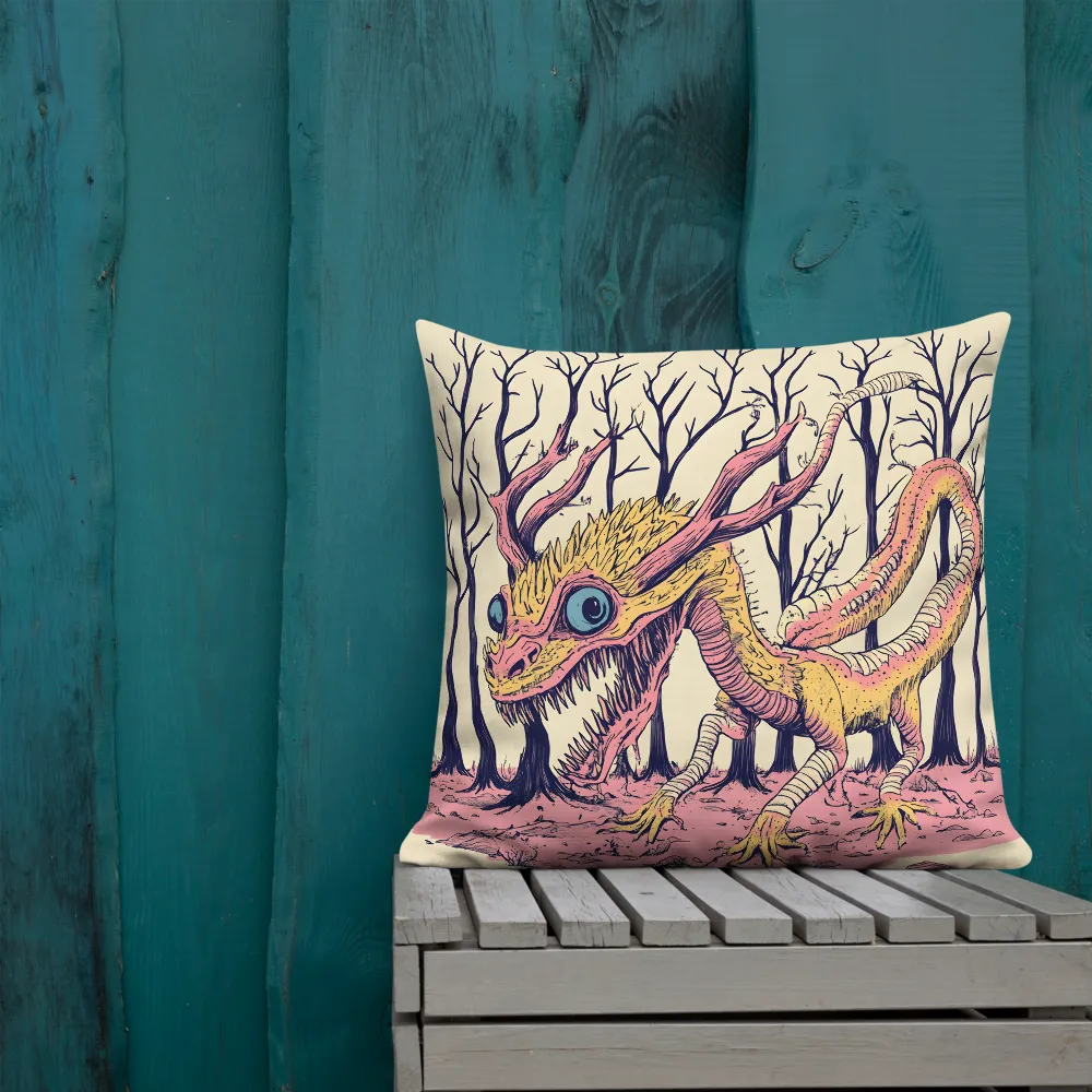 The Enigmatic Dragon of the Desolate Forest | Pillow | 22″×22″