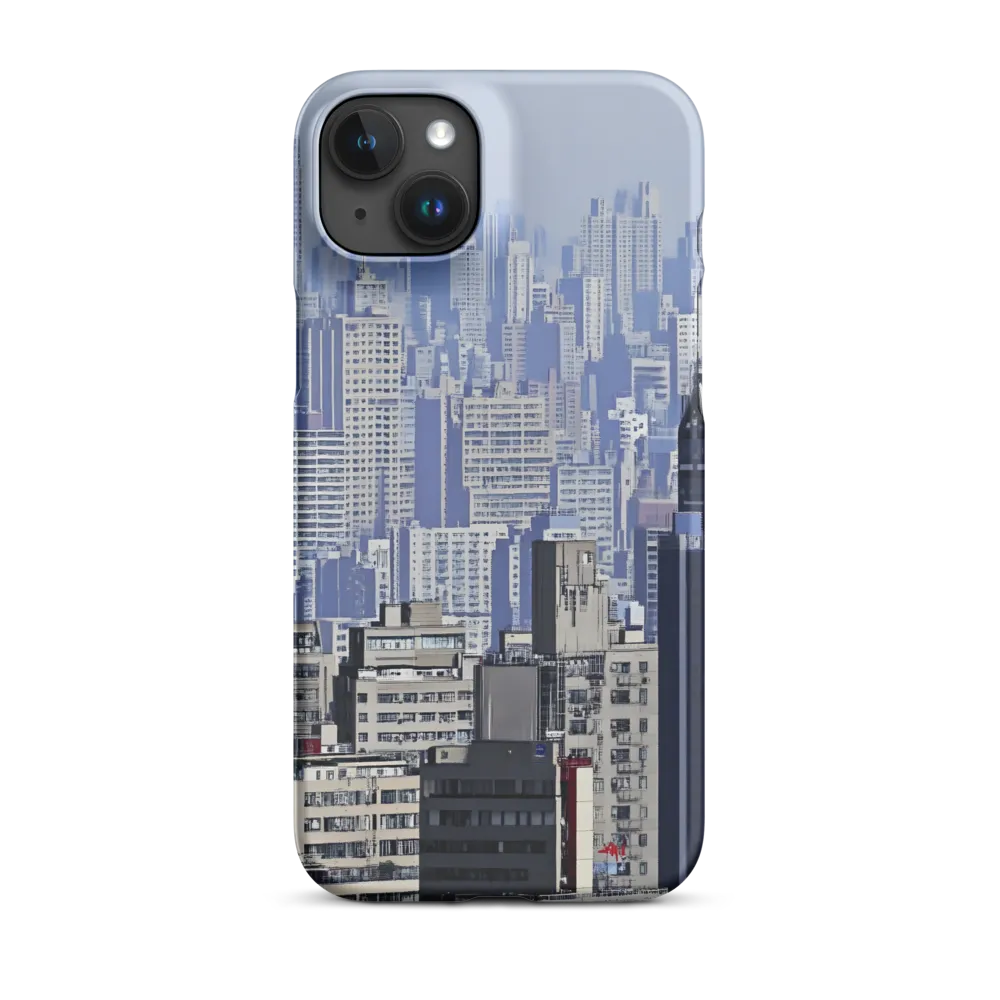 Urban Symphony: A Cityscape in Blues and Grays | Phone Case |  15 Plus | Snap Case | Matte