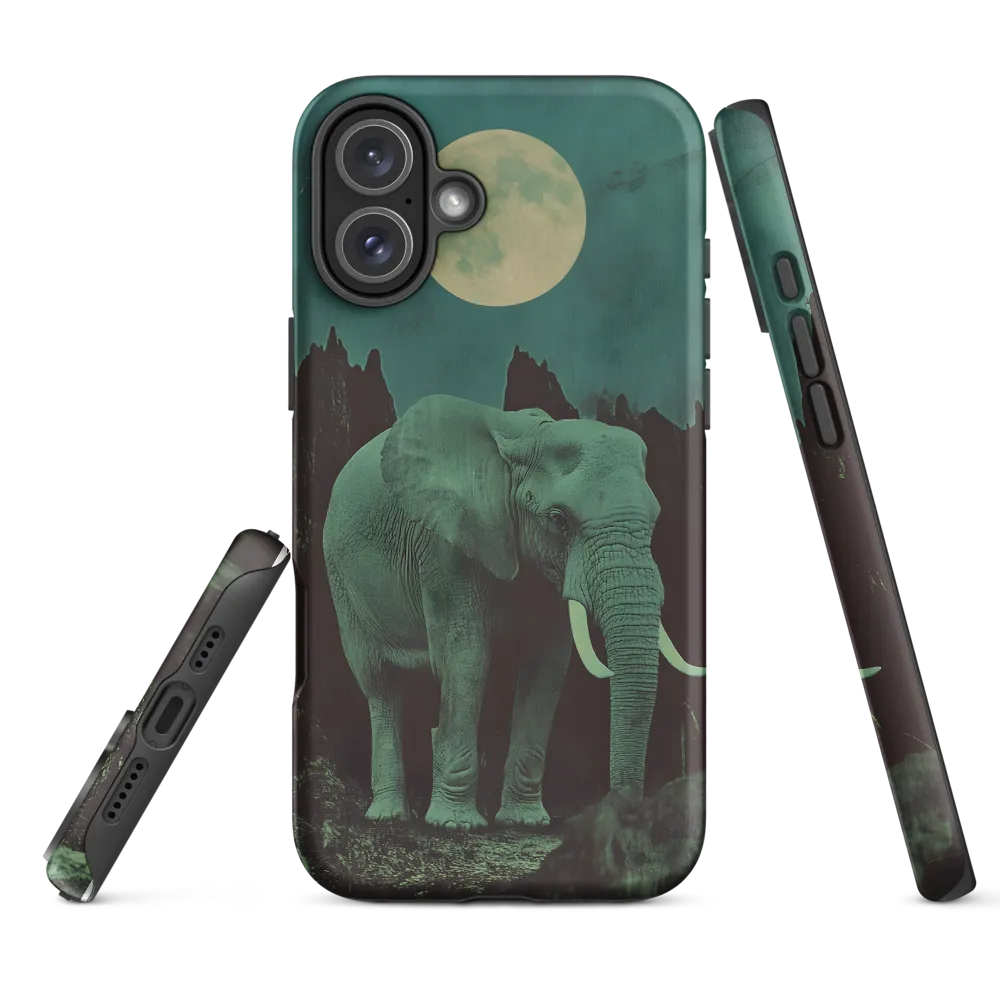 Ethereal Presence: Elephant Under a Full Moon