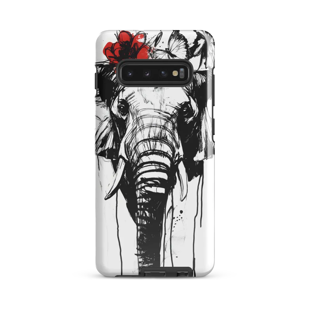 Whimsical Elegance: The Elephant's Adornments | Phone Case |  S10 Plus | Tough Case | Glossy