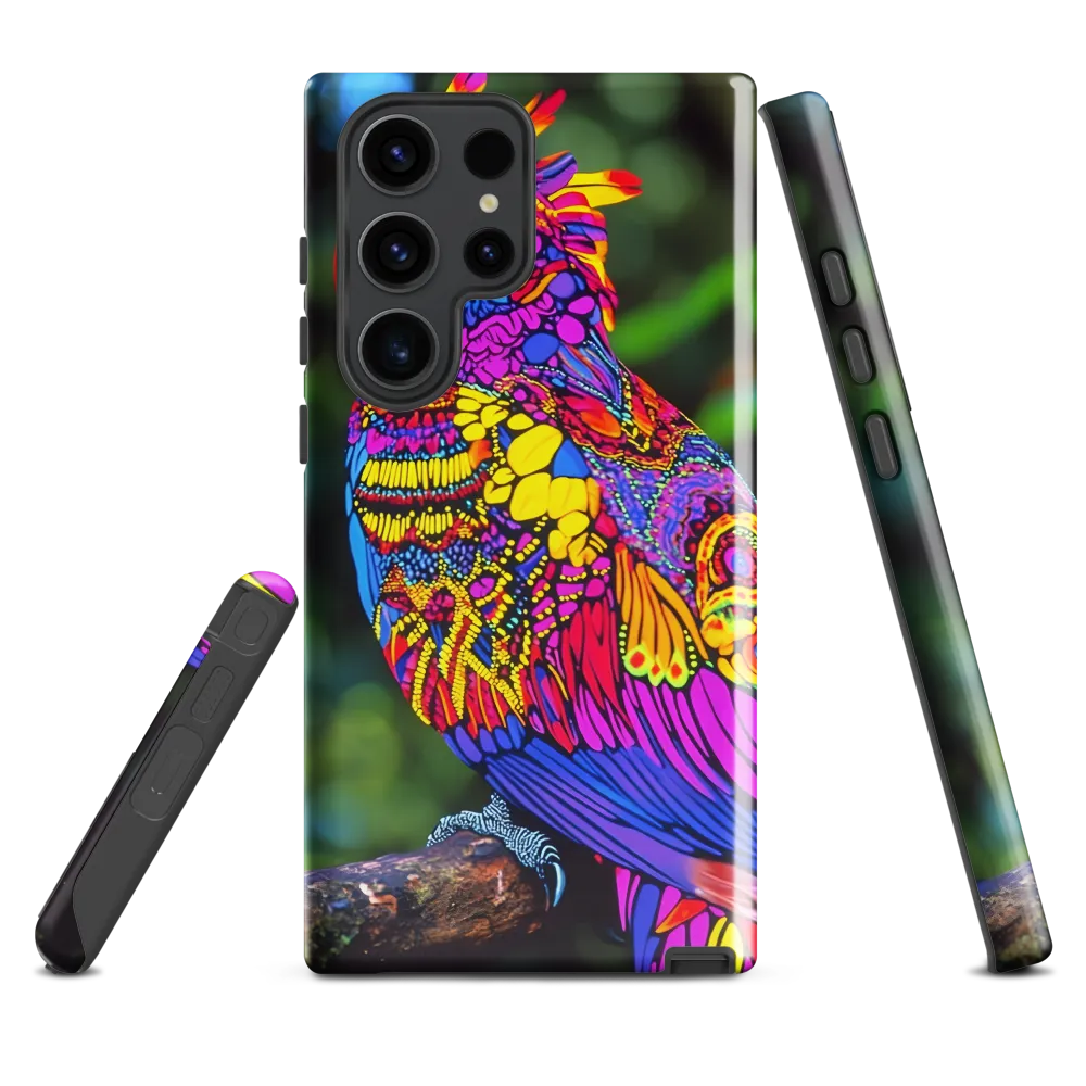 Vibrant Psychedelic Parrot | Phone Case |  S23 Ultra | Tough Case | Glossy