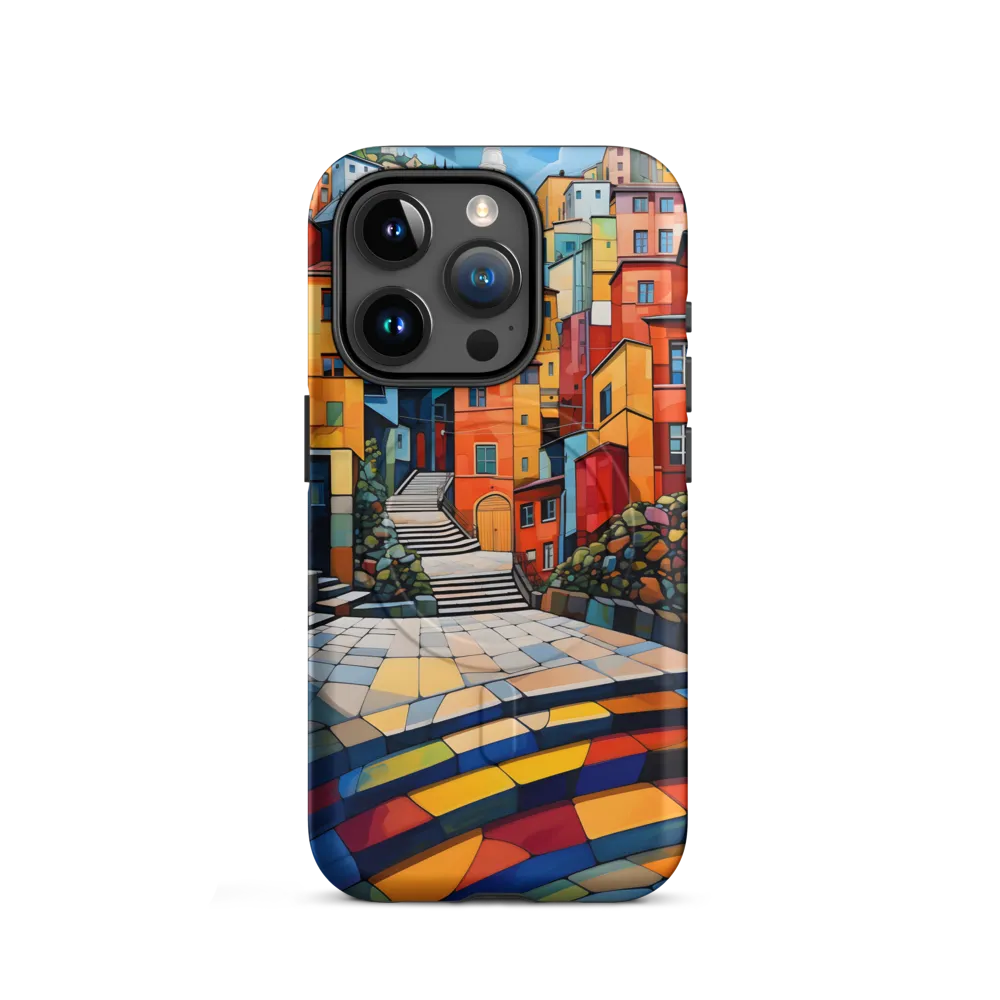 Vibrant Village: A Cubist Journey | Phone Case |  15 Pro | MagSafe® Tough Case | Matte