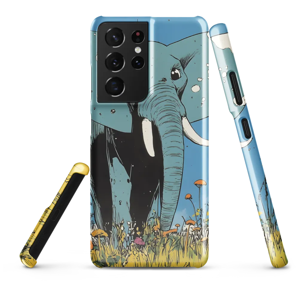 Whimsical Blue Elephant in Bloom