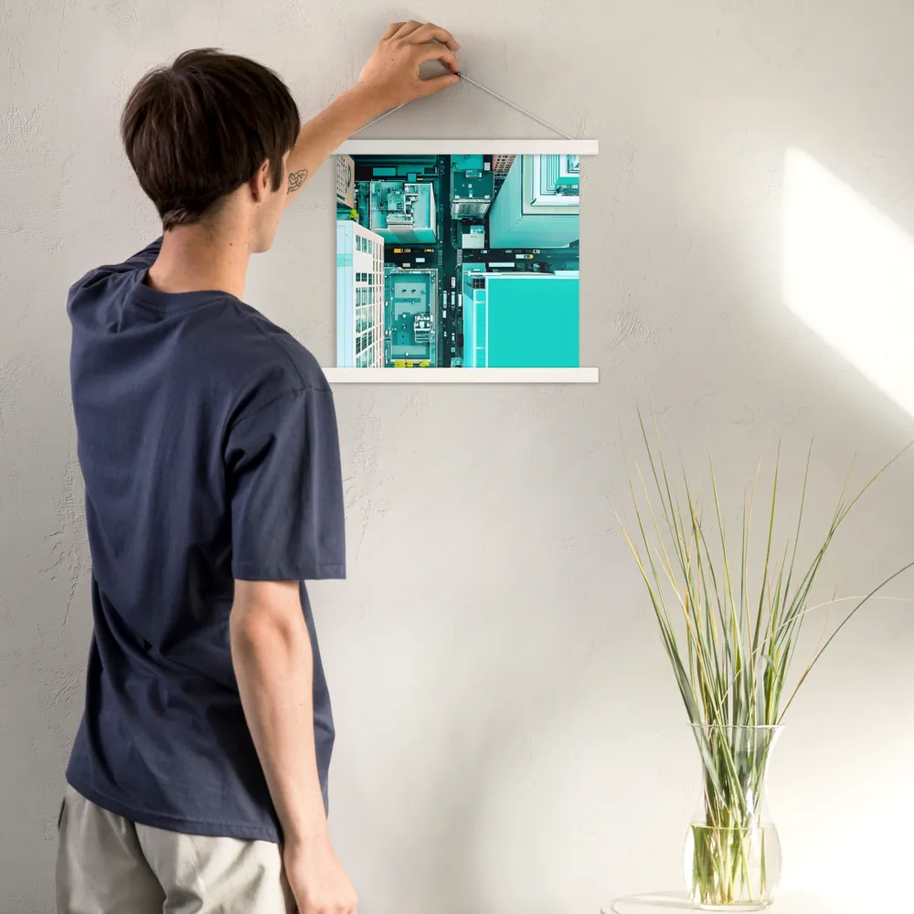 Urban Geometry: Aerial Perspective | Poster With White Wood Hanger | 14″×14″