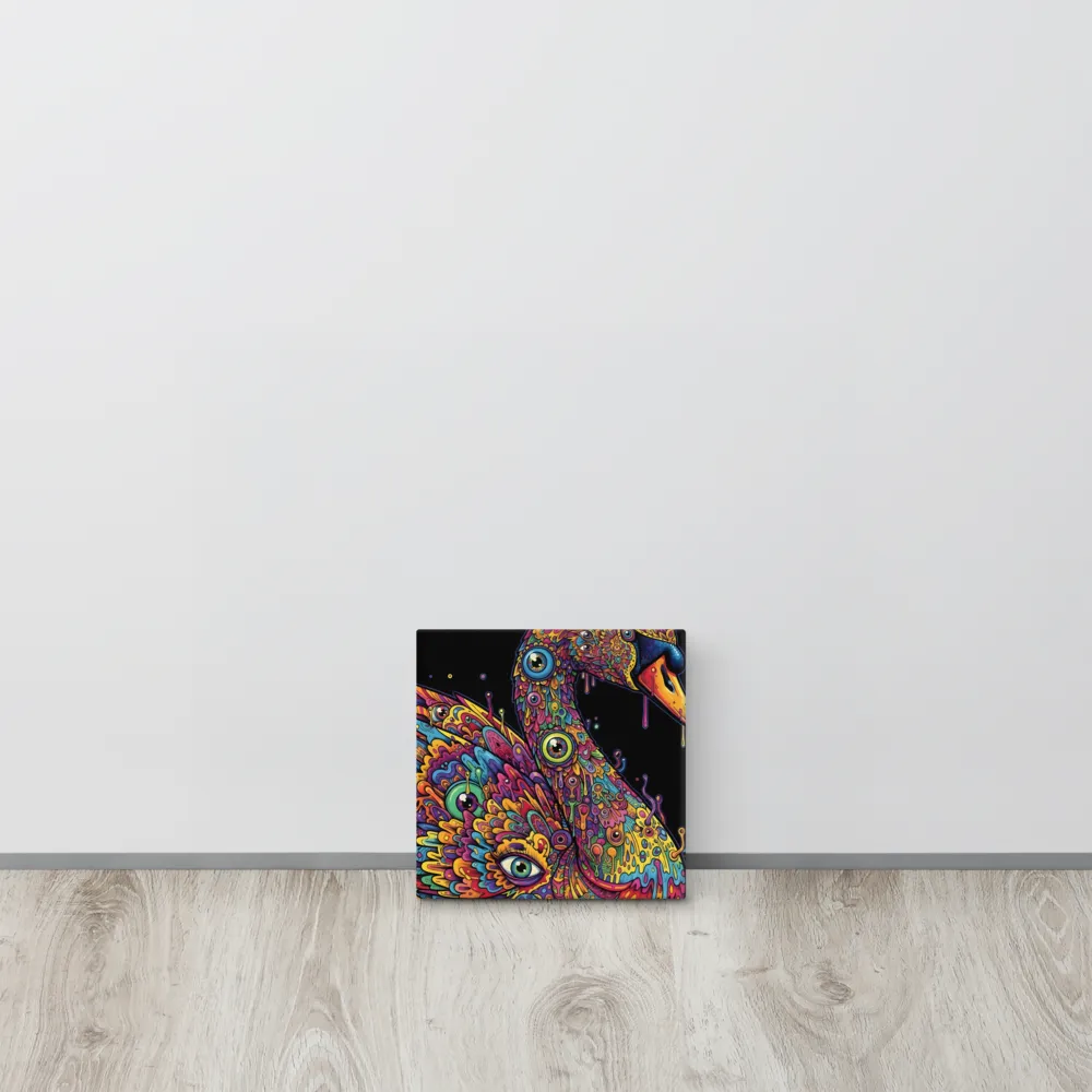 Psychedelic Swan 
 Canvas | 8″x 8″