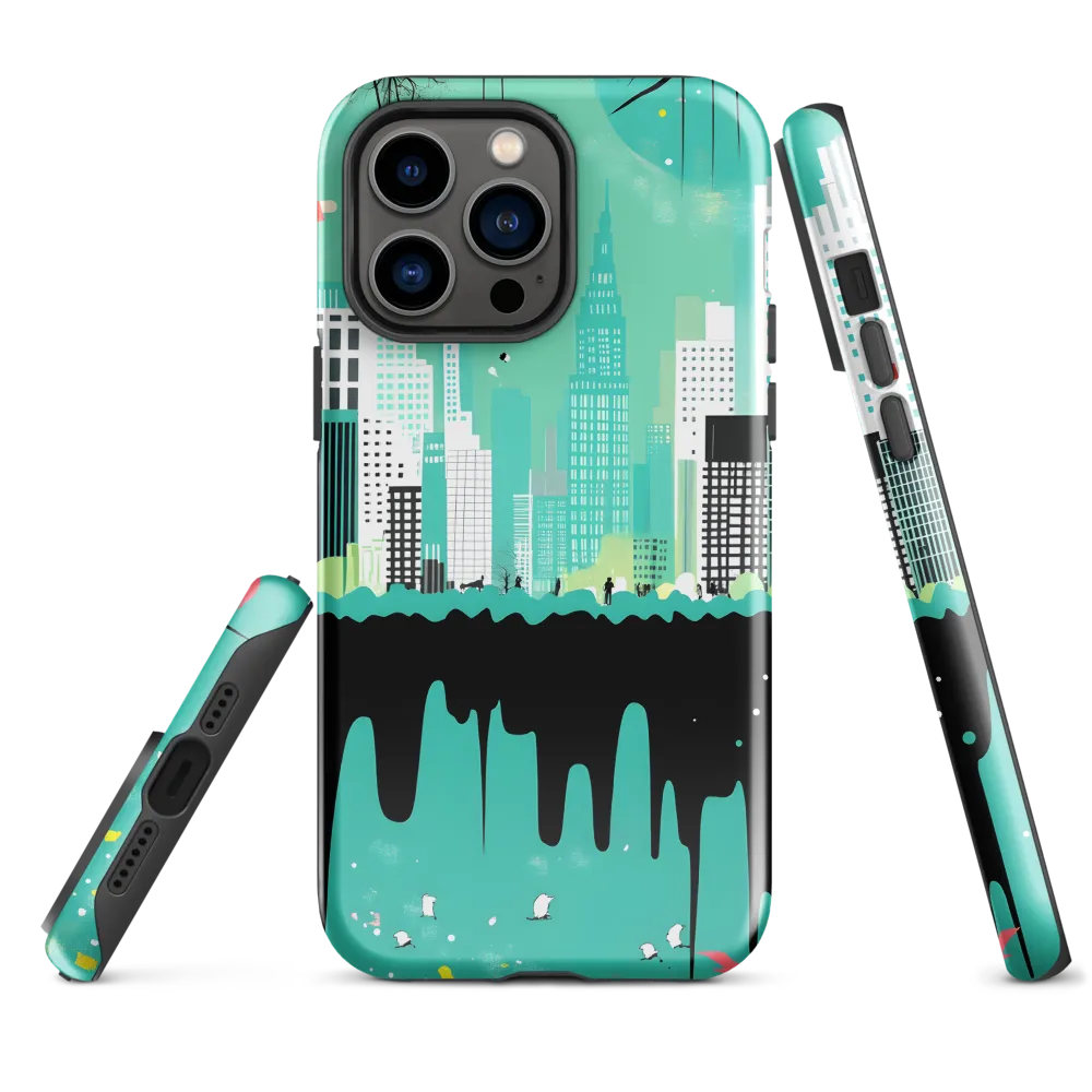 Urban Symphony: A Teal Tale | Phone Case |  14 Pro Max | Tough Case | Glossy