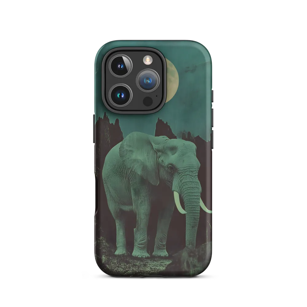 Ethereal Presence: Elephant Under a Full Moon