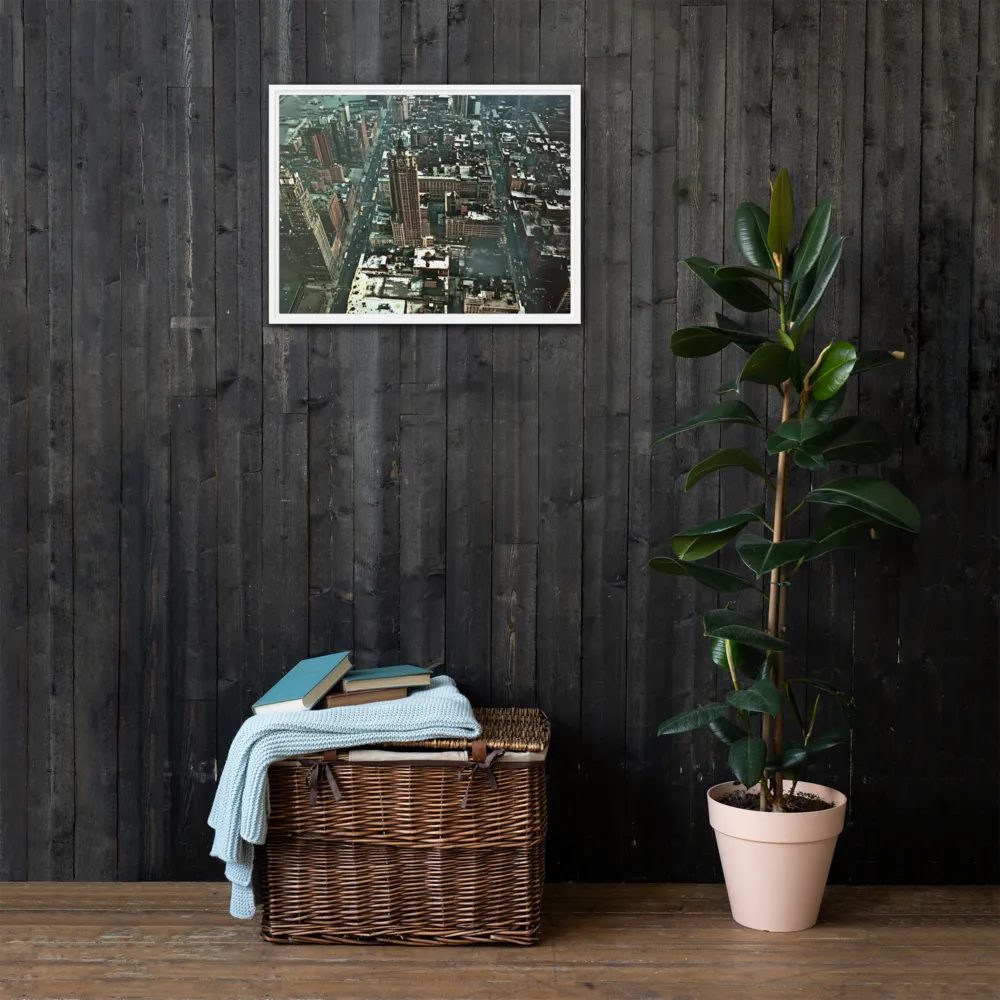Aerial Symphony of Urban Life | Canvas with White Frame | 18″×24″
