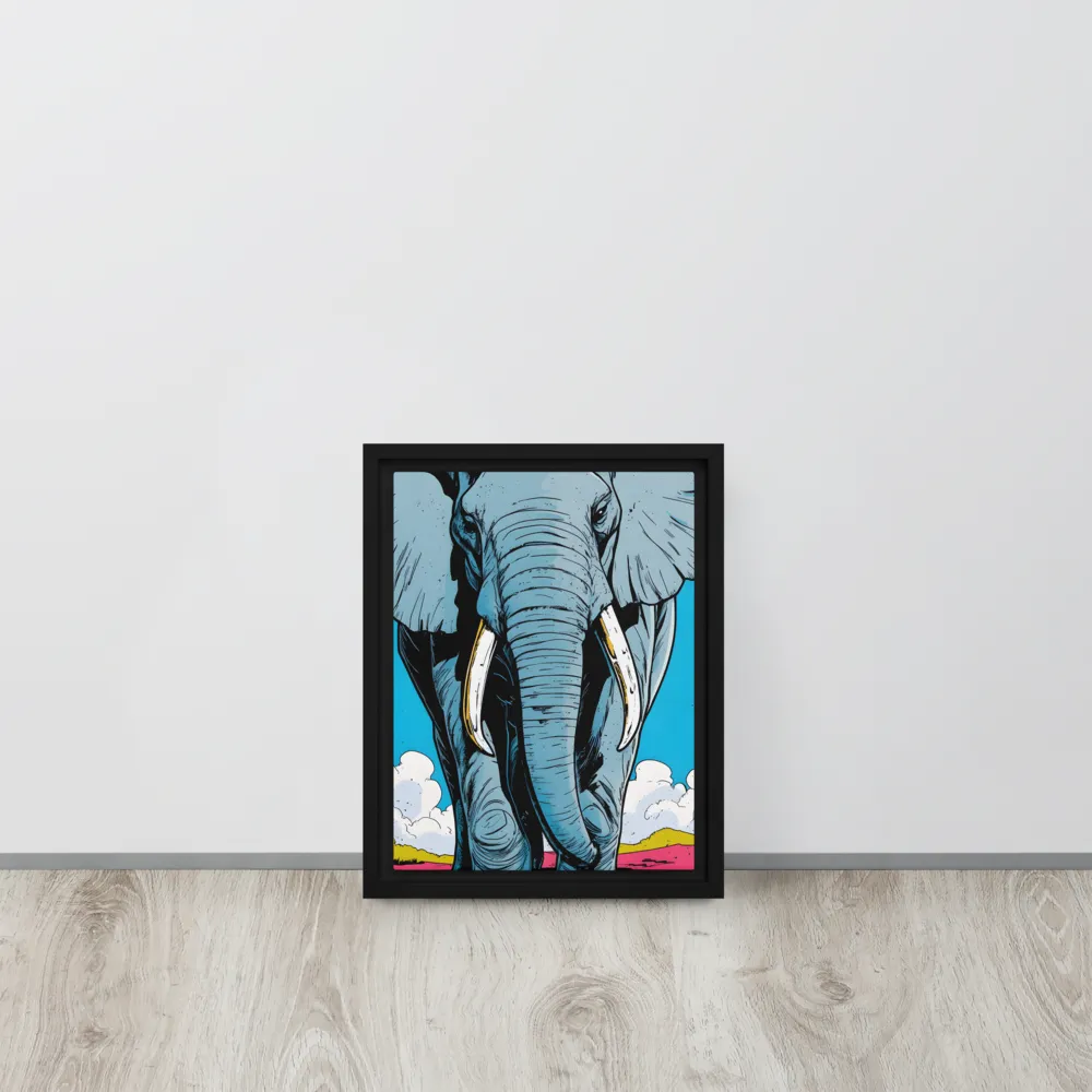 Majestic Presence: The Elephant | Canvas with Black Frame | 9″×12″