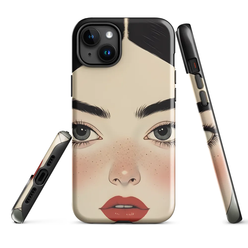 Serenity Captured: A Modern Portrait | Phone Case |  15 Plus | Tough Case | Glossy