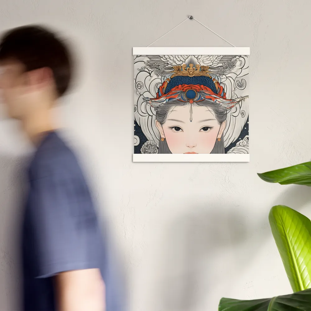 Serenity in Myth: A Traditional Portrait | Poster With White Wood Hanger | 12″×12″